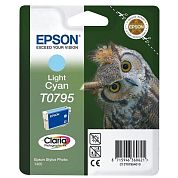 Картридж струйный Epson T0795 C13T07954010 светло-голубой оригинальный повышенной емкости