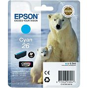 Картридж струйный Epson C13T26124010 голубой оригинальный