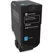 Картридж лазерный Lexmark 74C5HCE голубой оригинальный повышенной емкости