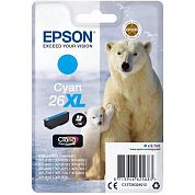 Картридж струйный Epson 26XL C13T26324012 голубой оригинальный повышенной емкости