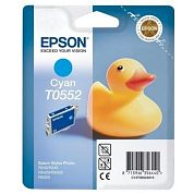 Картридж струйный Epson T0552 C13T05524010 голубой оригинальный