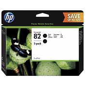 Картридж струйный HP 82 P2V34A черный оригинальный (2 штуки в упаковке)