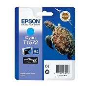 Картридж струйный Epson T1572 C13T15724010 голубой оригинальный